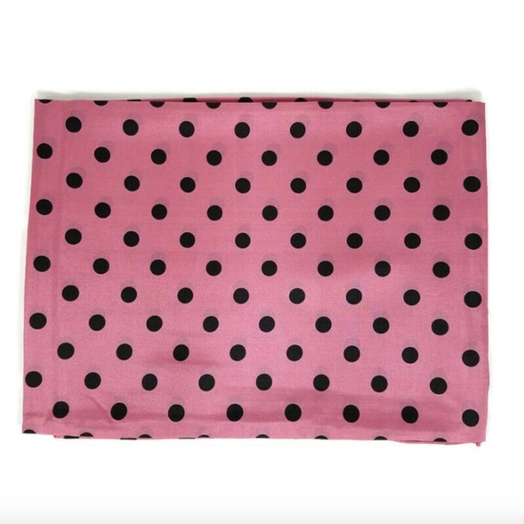 Wyoming Traders Unisex Wild Rag Polka Dot Silk Western Scarf 20"- PINK - Picture 2 of 2